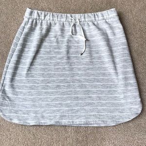 Sporty gray and white striped skirt